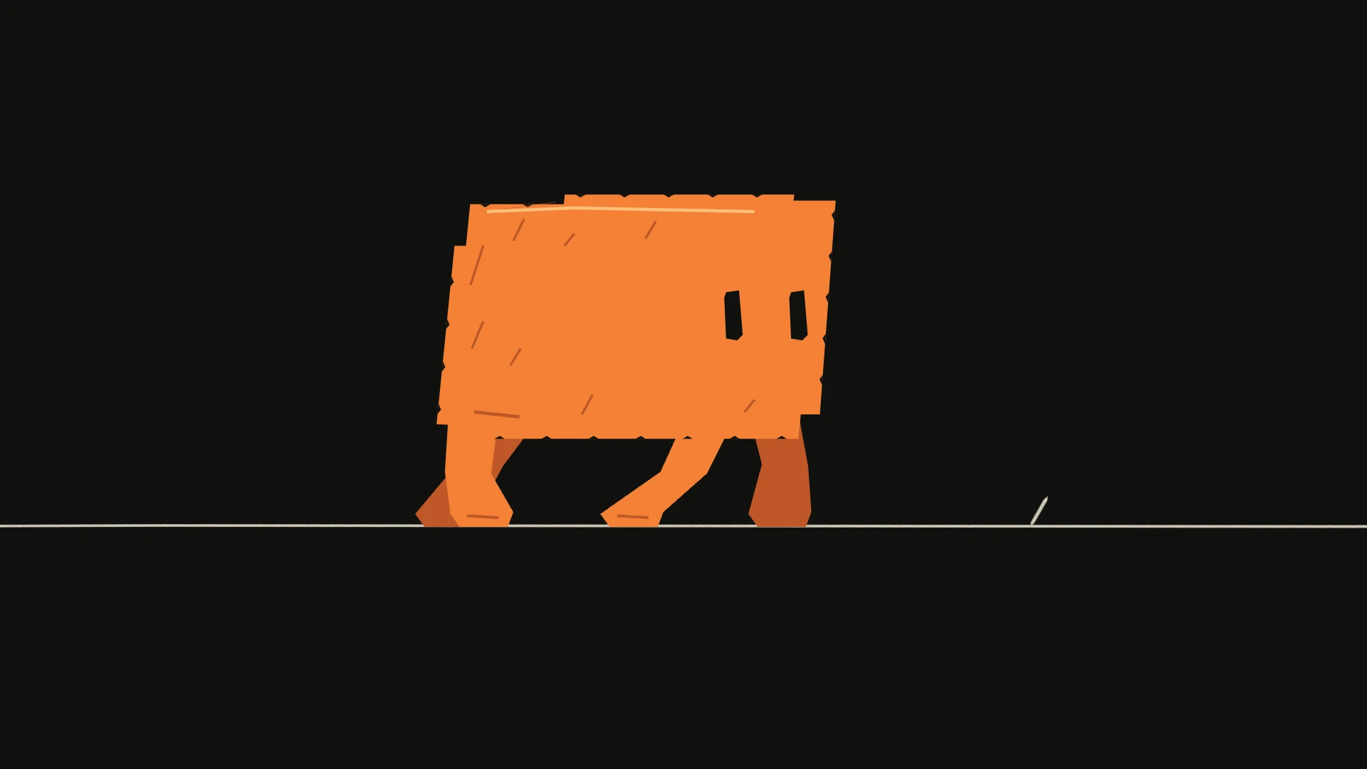 Close-up of orange Clawd from the Codeboard animation demo