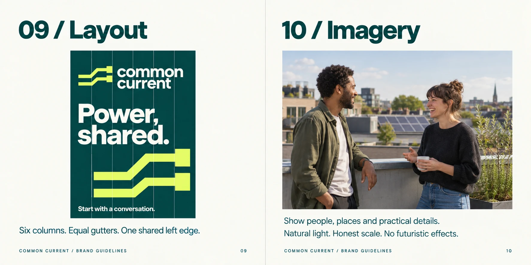 Common Current: Layout and imagery — pages 09–10