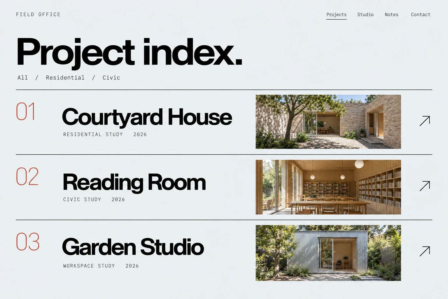 Field Office: Desktop project index