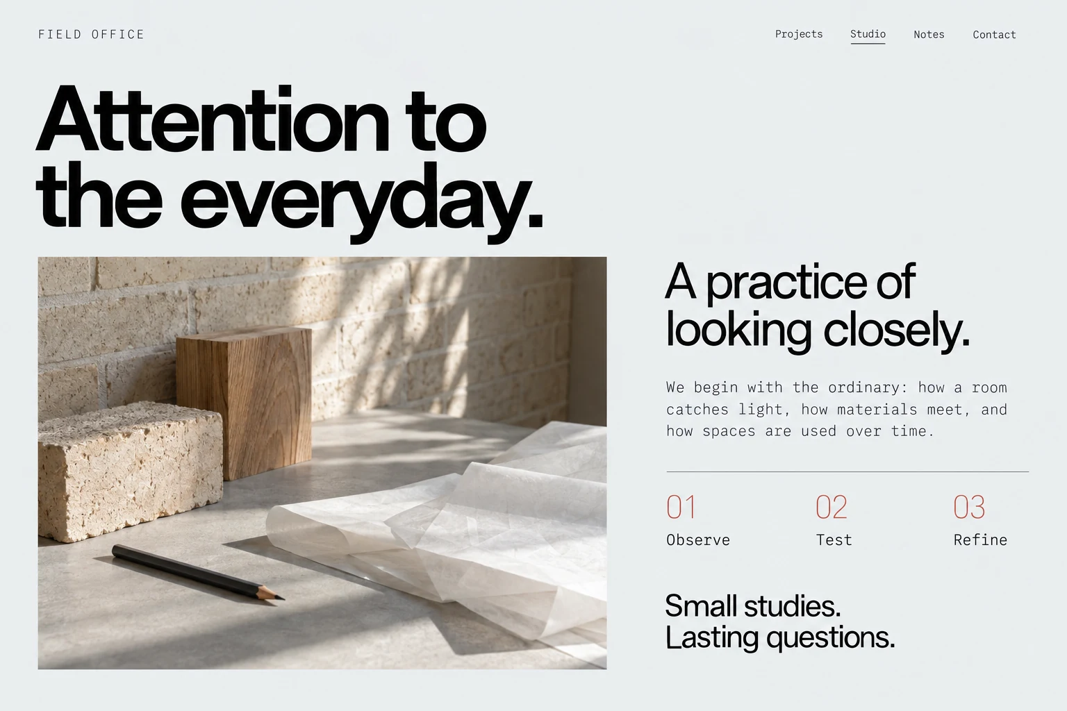 Field Office: Desktop Studio page