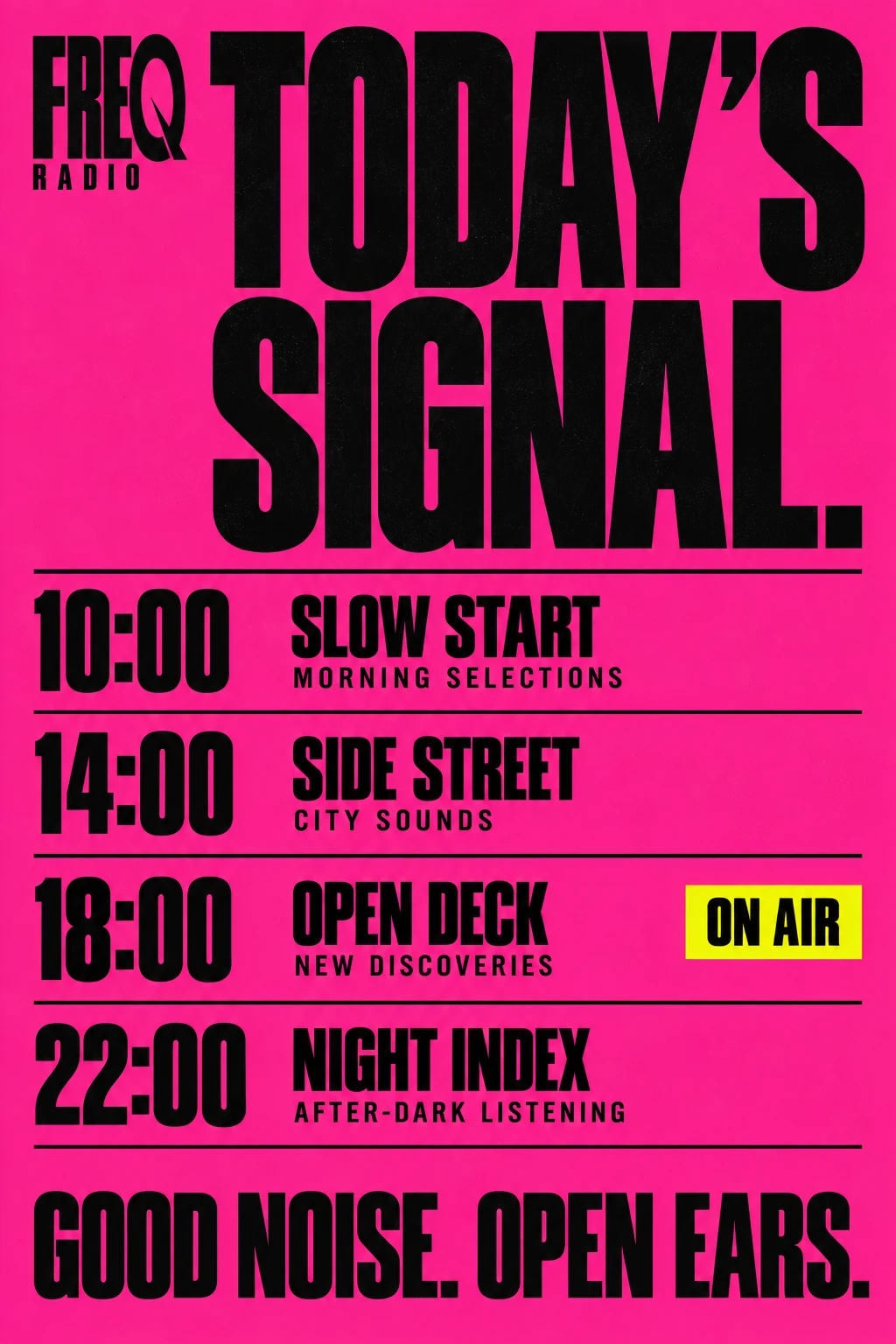 FREQ RADIO: Program schedule