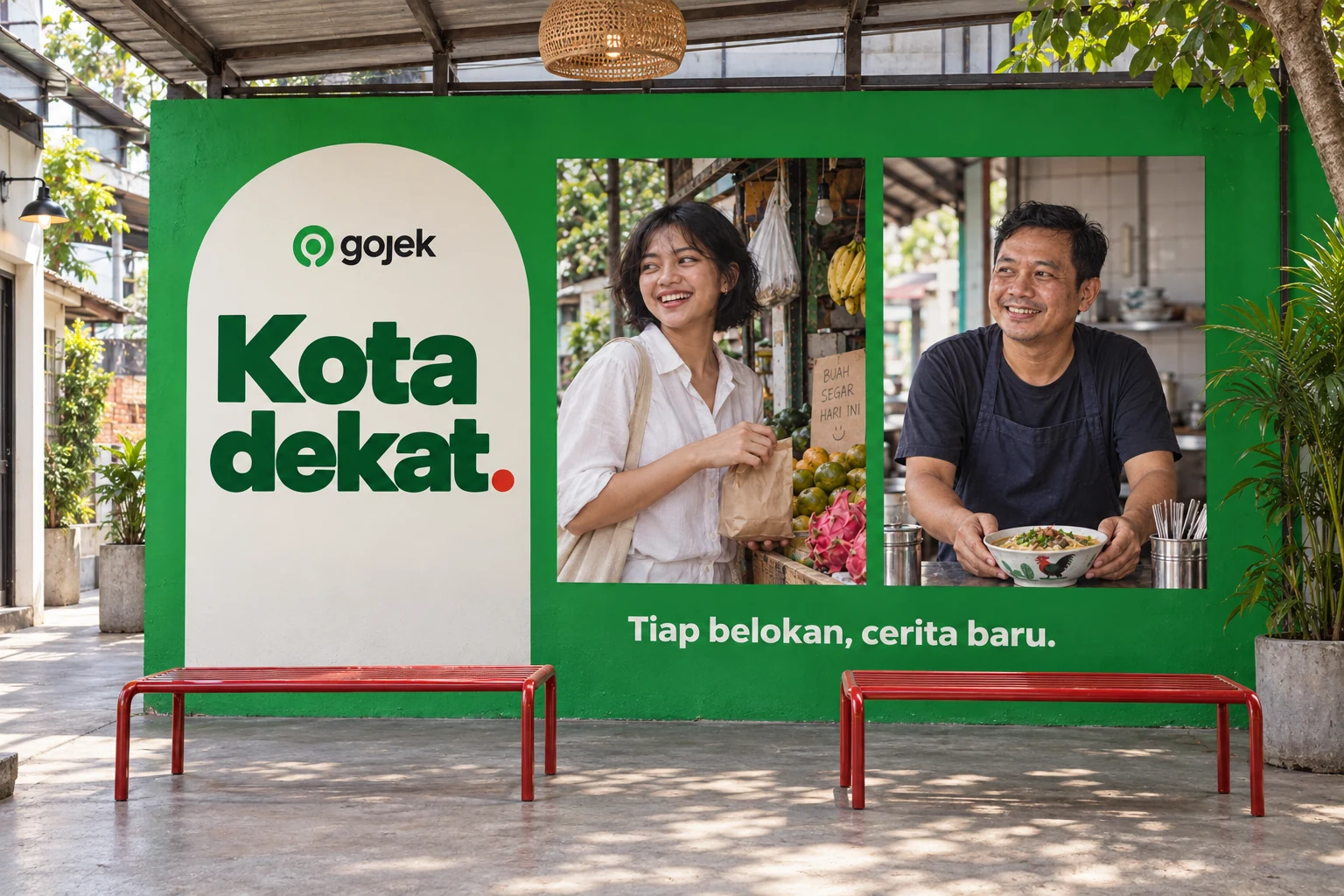 Gojek / Kota Dekat: Neighborhood photo-wall concept