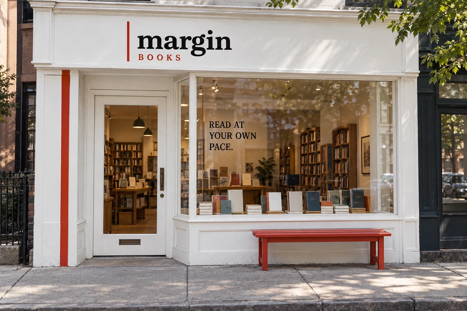 Margin Books: Storefront identity