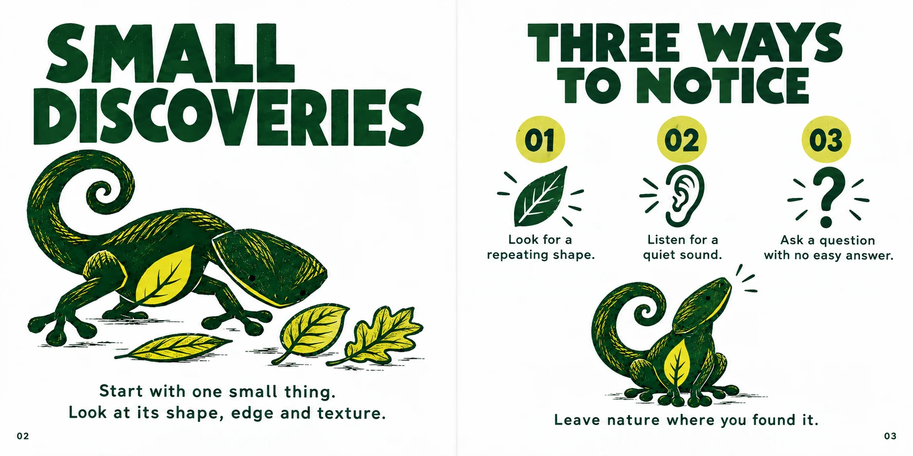 MICA / Nature Companion: Activity booklet opening spread