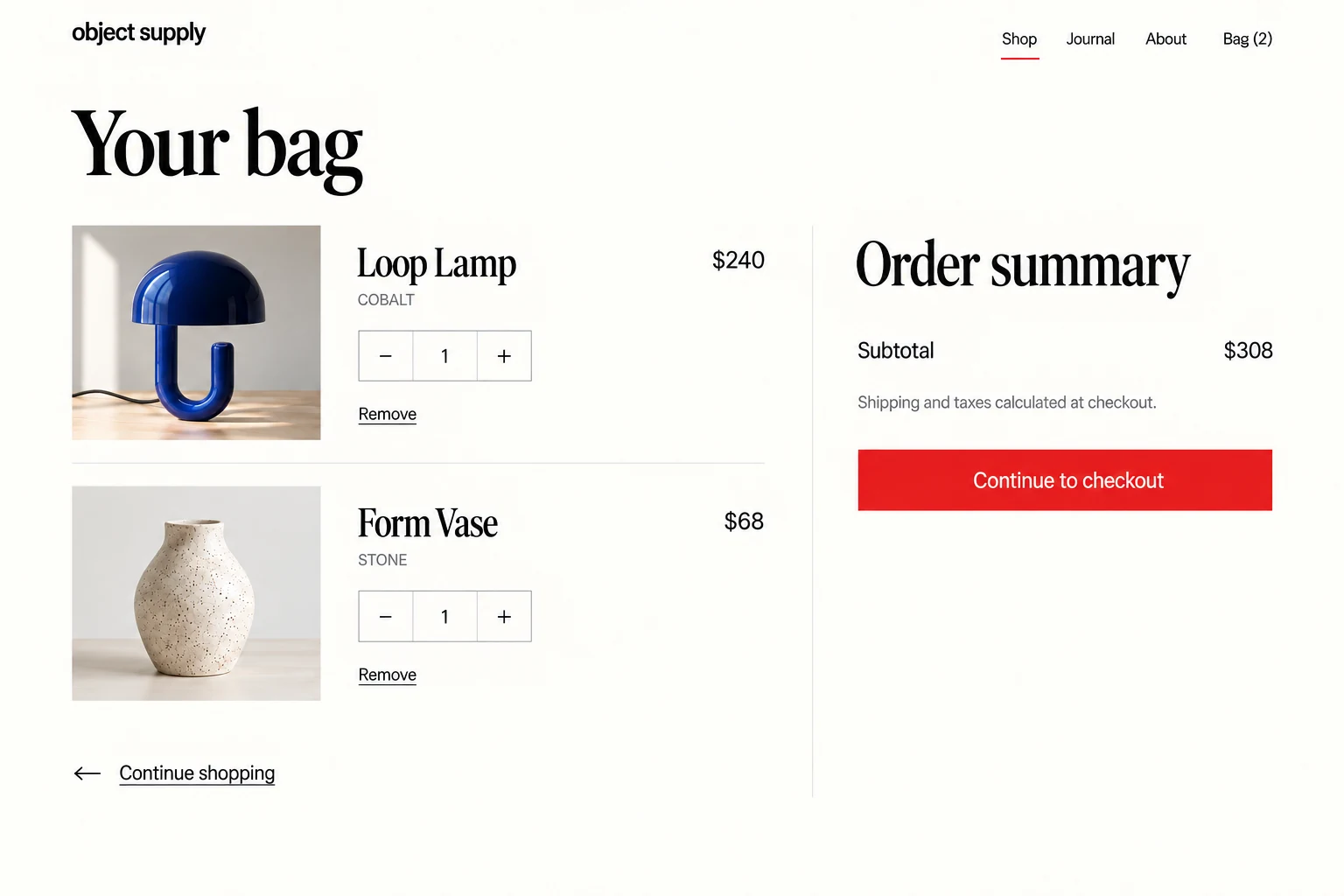 Object Supply: Desktop shopping bag