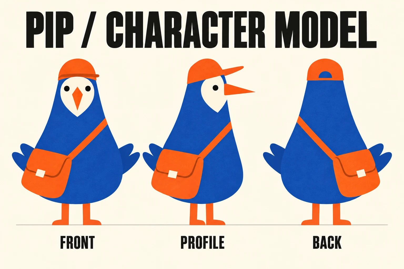 PIP / Parcel Pal: Front, profile and back model