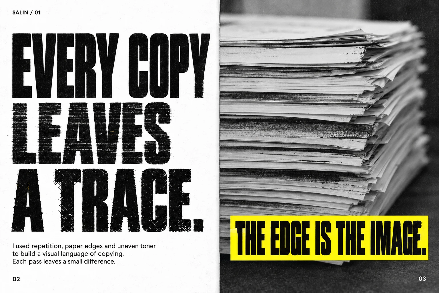 SALIN / Copy of a Copy: Opening spread, pages 02–03