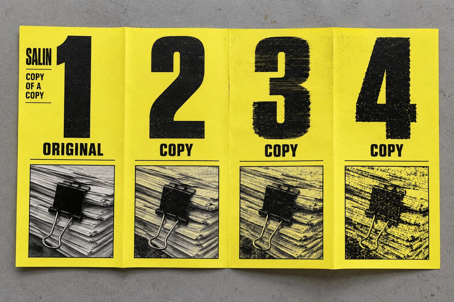 SALIN / Copy of a Copy: Four-panel reproduction foldout