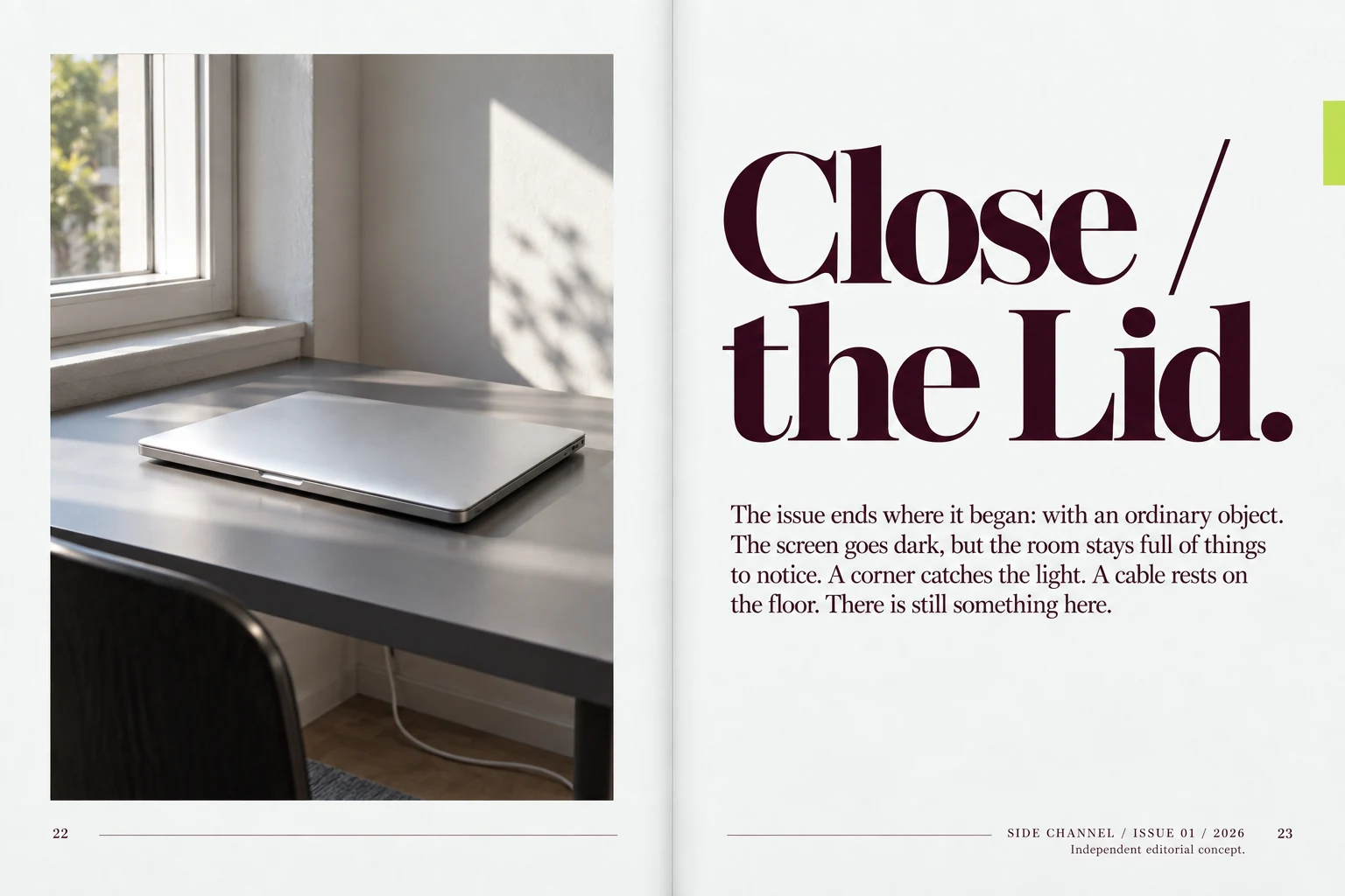 SIDE CHANNEL / Offline Matter: Close the Lid / 22–23