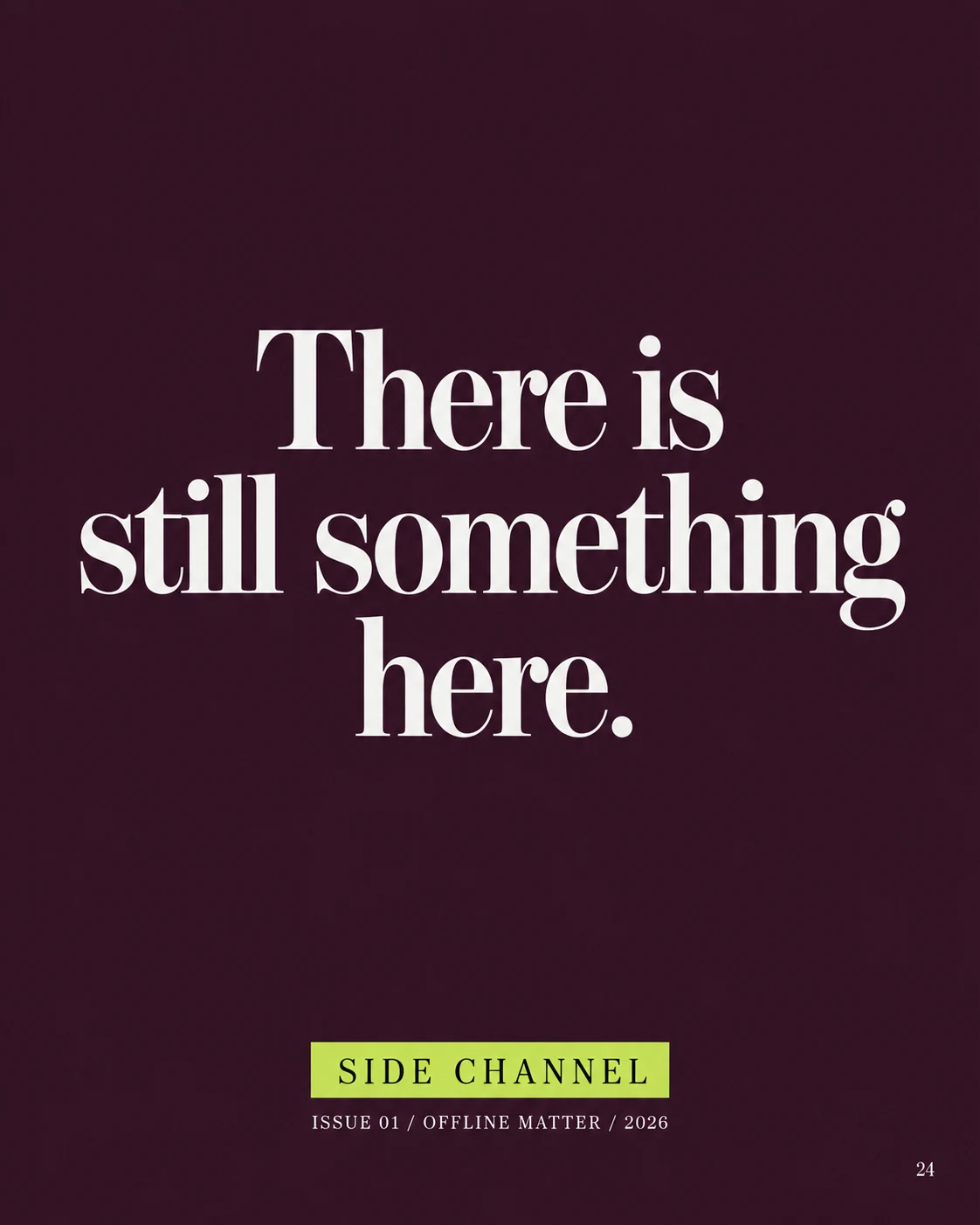 SIDE CHANNEL / Offline Matter: Back cover / page 24