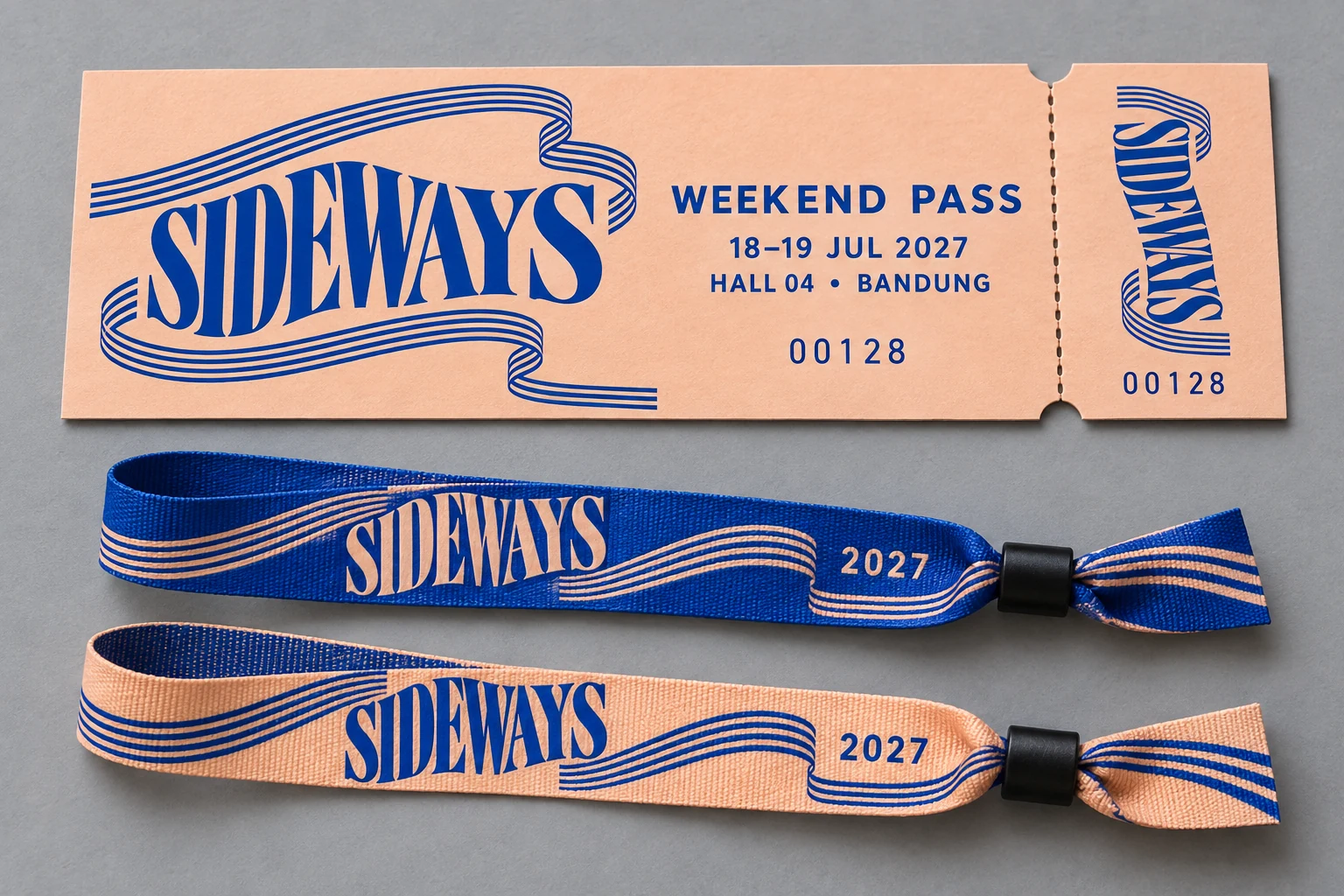 SIDEWAYS: Ticket and wristbands